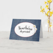 Daisy Bouquet over Denim Kaart (Gele Bloem)