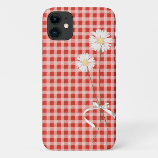daisy bouquet over gelilde gingham Case-Mate iPhone case (Achterkant)