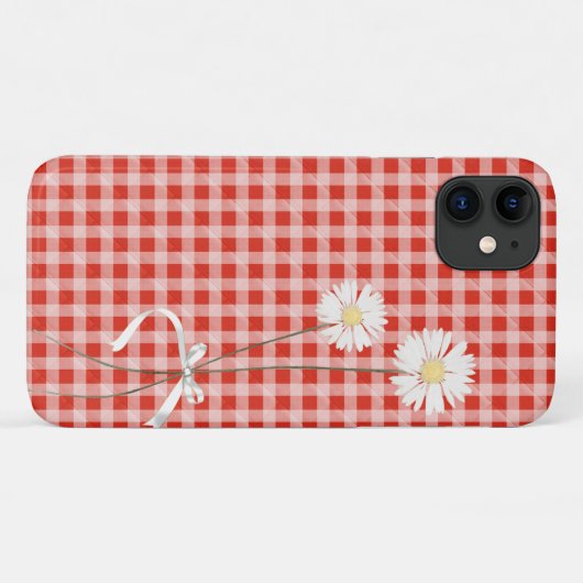 daisy bouquet over gelilde gingham Case-Mate iPhone case (Achterkant (horizontaal))