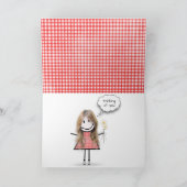 Daisy Bouquet over Gingham Kaart (Binnen)