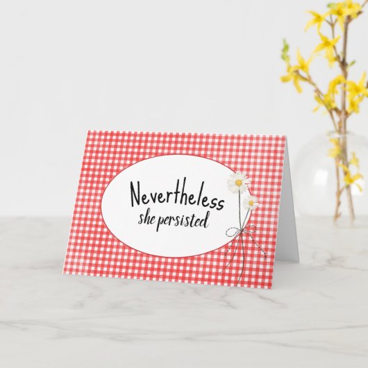 Daisy Bouquet over Gingham Kaart (Gele Bloem)