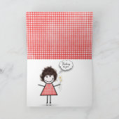 Daisy Bouquet over Gingham Kaart (Binnen)