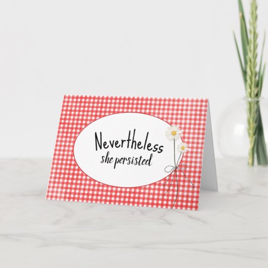 Daisy Bouquet over Gingham Kaart (Voorkant)