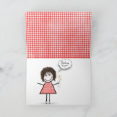 Daisy Bouquet over Gingham Kaart (Binnen)