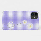 daisy bouquet over paarse gingham Case-Mate iPhone case (Achterkant (horizontaal))