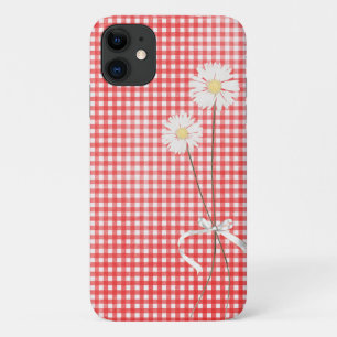 daisy bouquet over red gingham Case-Mate iPhone case