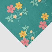 Daisy Bouquet Pattern in Green Tissuepapier (Detail)