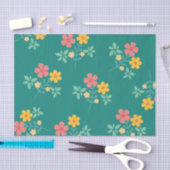 Daisy Bouquet Pattern in Green Tissuepapier (Craft)