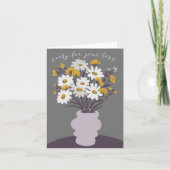 Daisy Bouquet Vaas Condoleances Sorry voor verlies Kaart (Voorkant)