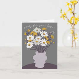 Daisy Bouquet Vaas Condoleances Sorry voor verlies Kaart