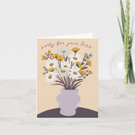 Daisy Bouquet Vaas Condoleances Sorry voor verlies Kaart
