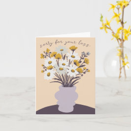 Daisy Bouquet Vaas Condoleances Sorry voor verlies Kaart