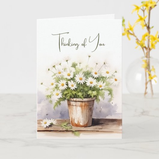 Daisy Bouquet Waterverf voor Denken aan jou Kaart (Gele Bloem)