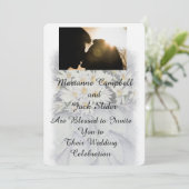 DAISY BOUQUET  WEDDING INVITATIE KAART (Staand voorkant)