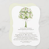 Daisy Bouquet White Wedding Invitation Kaart (Voorkant / Achterkant)