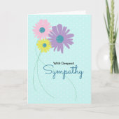Daisy Bouquet Wildflower Sympathy Card Kaart (Voorkant)