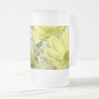 Daisy Bouquets Frosted Glass Mok