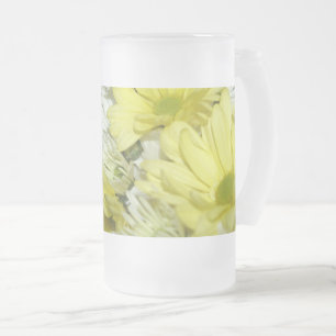 Daisy Bouquets Frosted Glass Mok