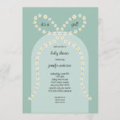 Daisy Bow Baby Shower Invitation Kaart (Voorkant)