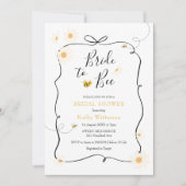 Daisy Bow Ribbon Modern Bee Bride to Bee Bridal Kaart (Voorkant)