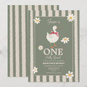 Daisy Boys Gekke Goose Thema Verjaardag Uitnodigen Kaart (Voorkant / Achterkant)