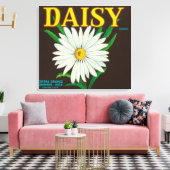 Daisy Brand Citrus Crate Label Canvas Afdruk (Insitu (Woonkamer))