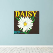 Daisy Brand Citrus Crate Label Canvas Afdruk (Insitu (Houten vloer))