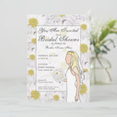 Daisy Bridal Shower Invitation - Blonde Hair Kaart (Staand voorkant)