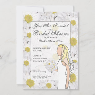 Daisy Bridal Shower Invitation - Blonde Hair Kaart