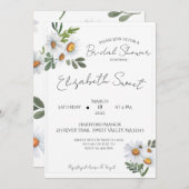 DAISY Bridal Shower Invitation, Daisies Kaart (Voorkant / Achterkant)