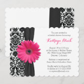 Daisy Bridal Shower Invitation | Damask Gerber Kaart (Voorkant / Achterkant)