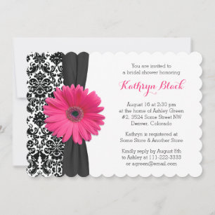 Daisy Bridal Shower Invitation   Damask Gerber Kaart
