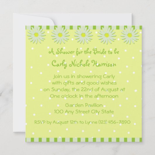 Daisy Bridal Shower Invitation Kaart (Voorkant)