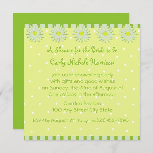 Daisy Bridal Shower Invitation Kaart (Voorkant / Achterkant)