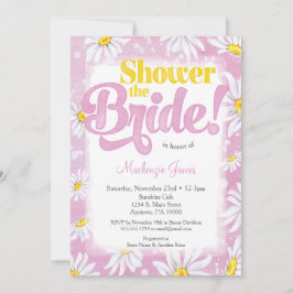 Daisy Bridal Shower Invitation Pink Yellow Floral Kaart