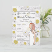 Daisy Bridal Shower Invitation - Red Hair Kaart (Staand voorkant)