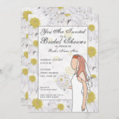 Daisy Bridal Shower Invitation - Red Hair Kaart (Voorkant / Achterkant)