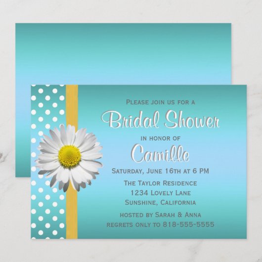 Daisy Bridal Shower Kaart (Voorkant / Achterkant)
