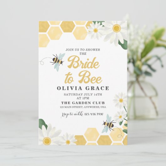 Daisy Bride to Bee bridal douitation Kaart (Staand voorkant)