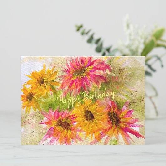 Daisy Bright Flat Card Bedankkaart (Staand voorkant)