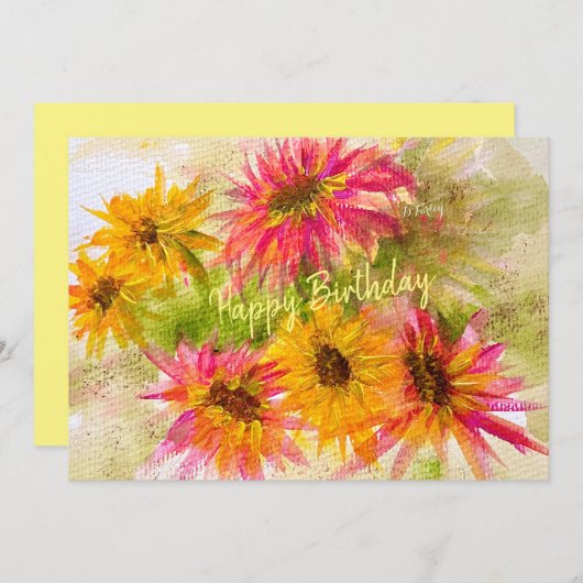 Daisy Bright Flat Card Bedankkaart (Voorkant / Achterkant)