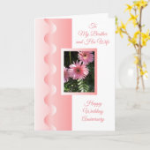 Daisy Brother en Wife persoonlijk Jubileum Kaart (Gele Bloem)