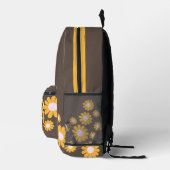 Daisy Brown Sinaasappel Boho Bedrukte Rugzak (Rechts)
