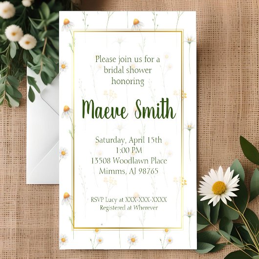 Daisy Bruidsfeestje Kaart