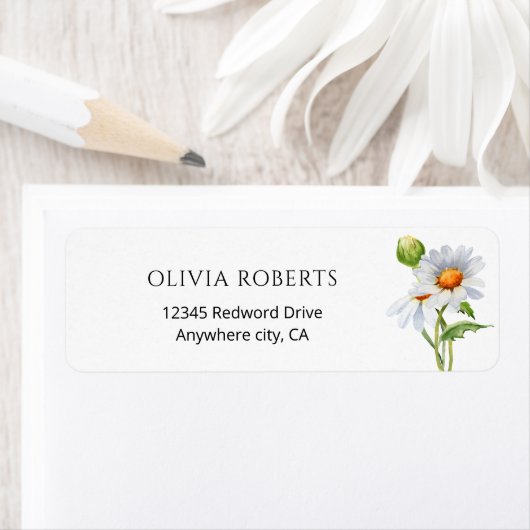 Daisy bruiloft Return Address Label (Insitu)