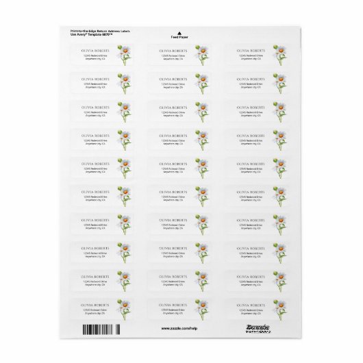 Daisy bruiloft Return Address Label (Full Sheet)