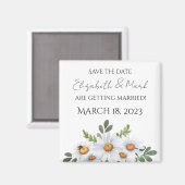 Daisy bruiloft Sparen de date magnet (Voorkant / Achterkant)
