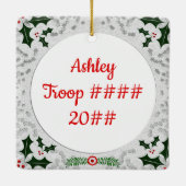 Daisy Brunette Holly Corners Lijst Keramisch Ornament (Achterkant)