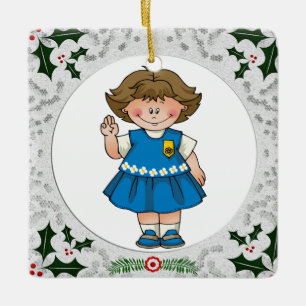 Daisy Brunette Holly Corners Lijst Keramisch Ornament