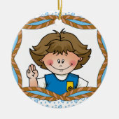 Daisy Brunette Keramisch Ornament (Voorkant)